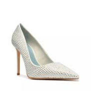 NEW Schutz Lou Crystal Nubuck Pump -White Size 8.5 -No Box